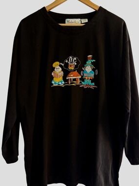 Vintage Embroidered Graphic Shirt Quirky Art Tee